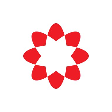 Kırmızı çiçek logosu tasarım vektörü