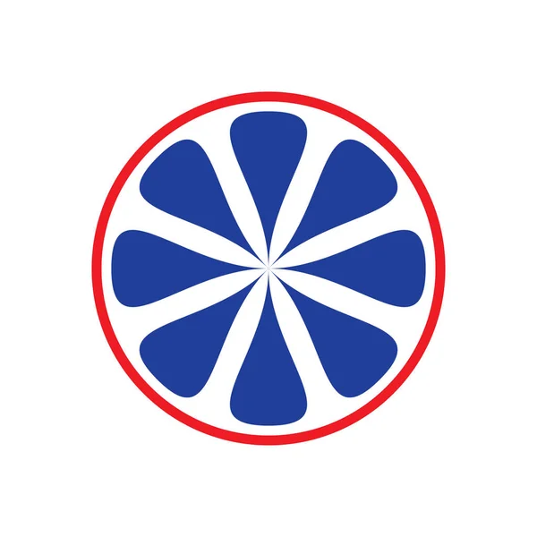 Lingkaran dengan vektor desain logo Flower - Stok Vektor