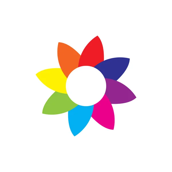 Vector de diseño de logotipo de color de tinta de flor — Vector de stock