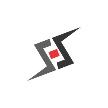 SH harfi logo tasarım vektörü