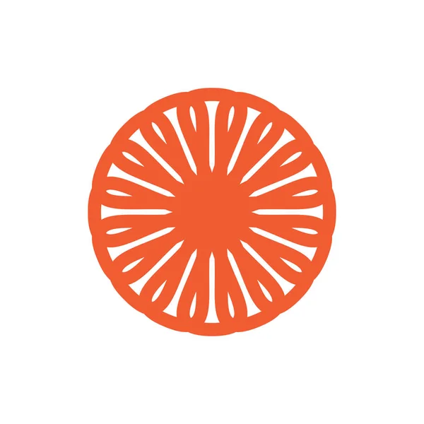 Червона квітка або вектор дизайну логотипу Сонця. — стоковий вектор