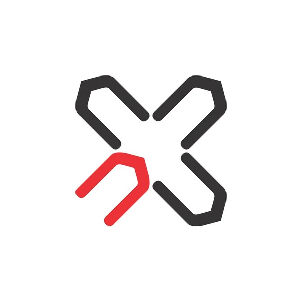 X Carta Logo vetor de design —  Vetores de Stock