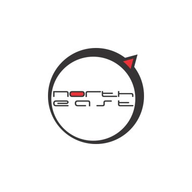 Kuzeydoğu pusula logo tasarım vektörü