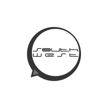Güneybatı pusula logo tasarım vektörü