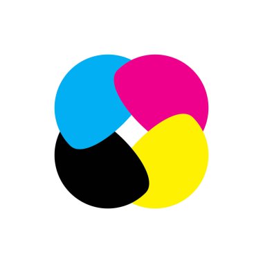 Döndürme CMYK renk logo tasarım vektörü