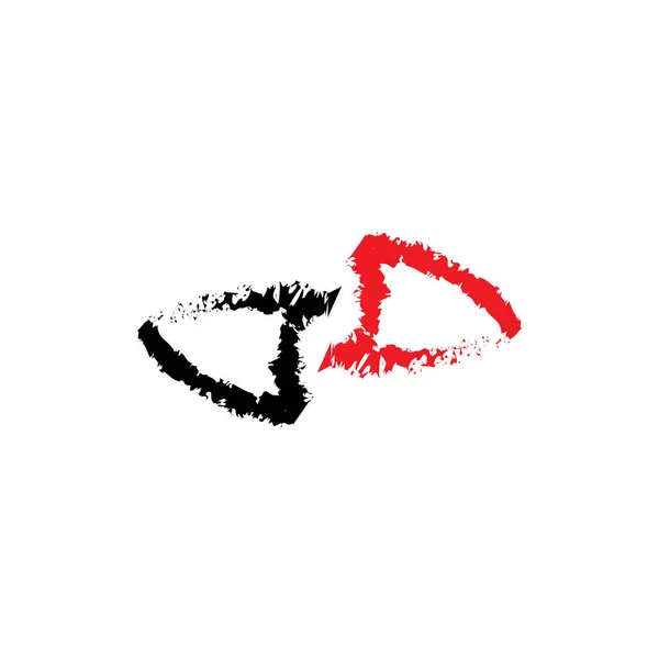 Sol ve Sağ Ok logo tasarım vektörü — Stok Vektör