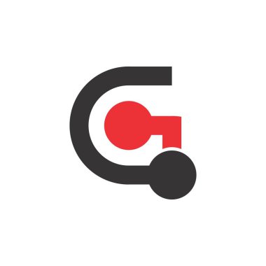 G veya Cg harfi logo tasarım vektörü
