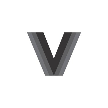 V harfi logo tasarım vektörü