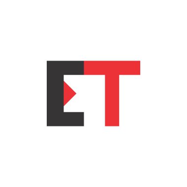 ET harfi logo tasarım vektörü