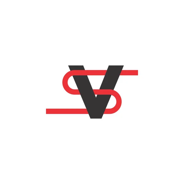 SV ou VS lettre logo design vecteur — Image vectorielle