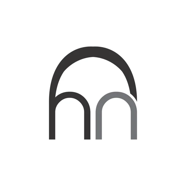 Vetor de design de logotipo de letra hn — Vetor de Stock