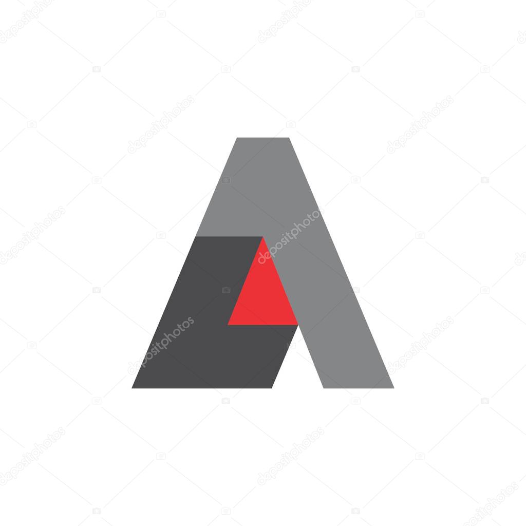 LA or AL letter with triangle logo design vector