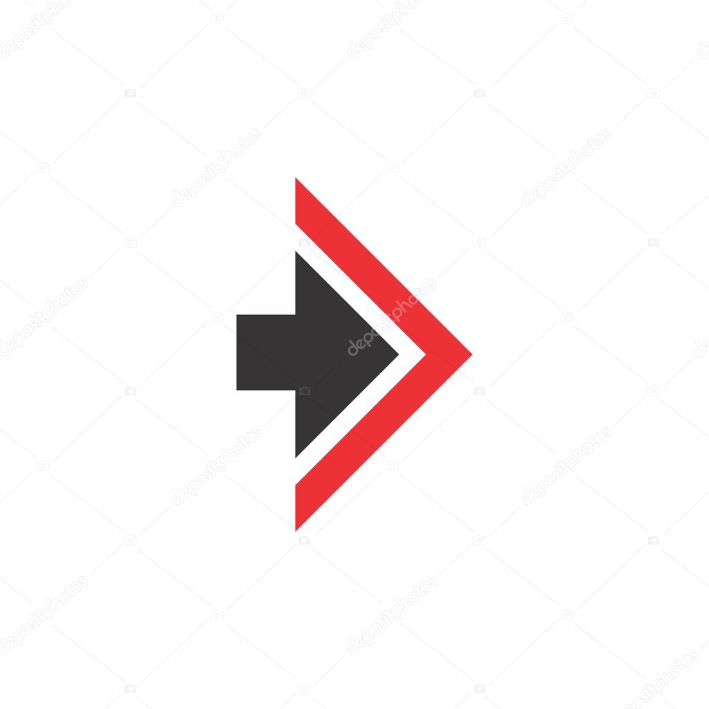 Right direction arrow logo design vector