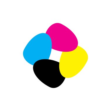 Döndürme CMYK renk logo tasarım vektörü
