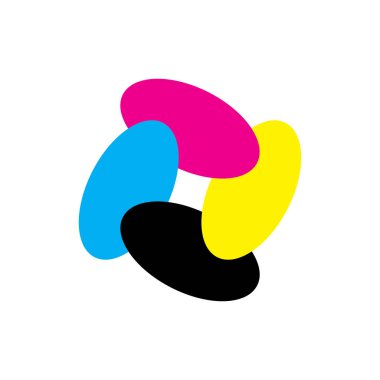 Döndürme CMYK renk logo tasarım vektörü