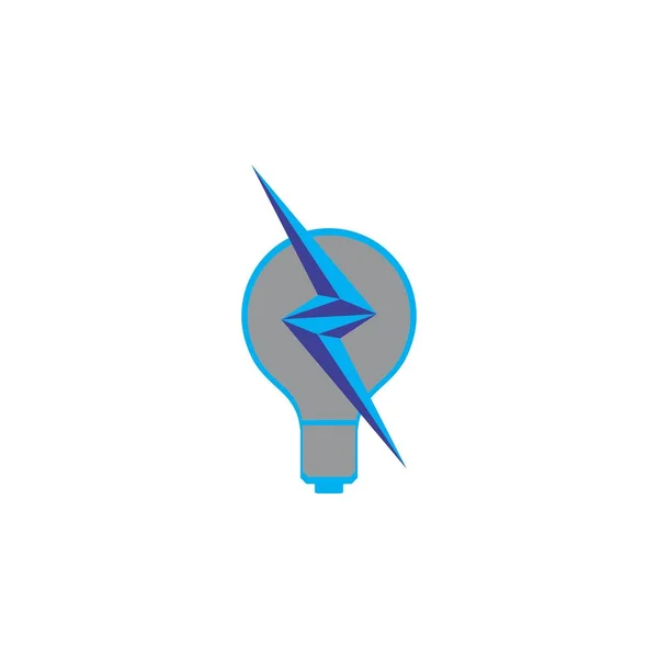 Lamp with  lightning storm logo design vector — Stock Vector
