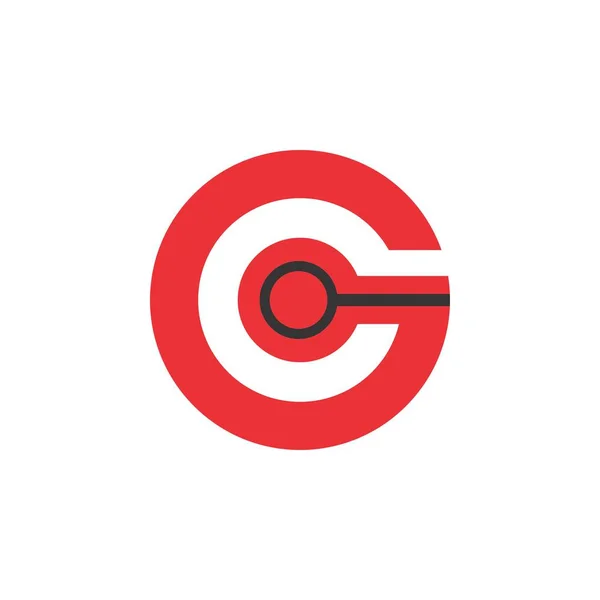 GC carta logo diseño vector — Vector de stock