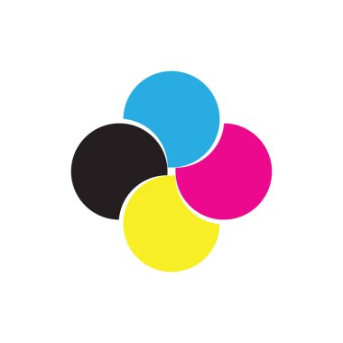 Döndürme CMYK renk logo tasarım vektörü