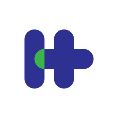 H + logo tasarım vektörü