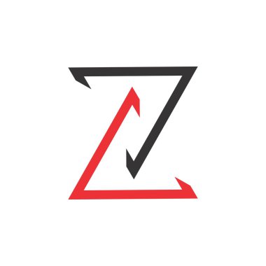 Yukarı ve aşağı ok logo tasarım vektörü olan Z harfi