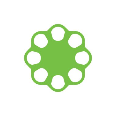 Yeşil çiçek logo tasarım vektörü