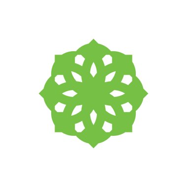 Yeşil çiçek logo tasarım vektörü