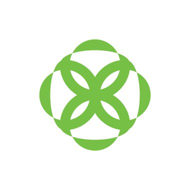 Yeşil çiçek logo tasarım vektörü