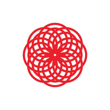 Kırmızı çiçek logosu tasarım vektörü