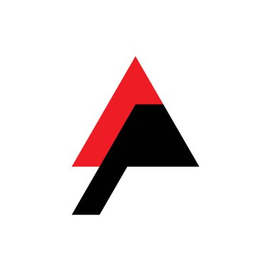 Ap harfi logo tasarım vektörlü üçgen