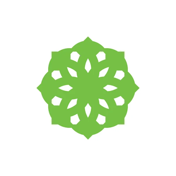 Groene bloem logo ontwerp vector — Stockvector
