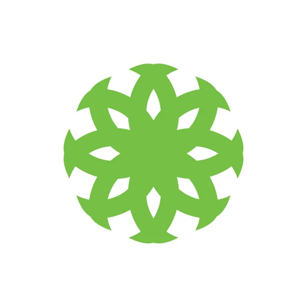 Σχεδιασμός λογότυπου πράσινου λουλουδιού — Διανυσματικό Αρχείο