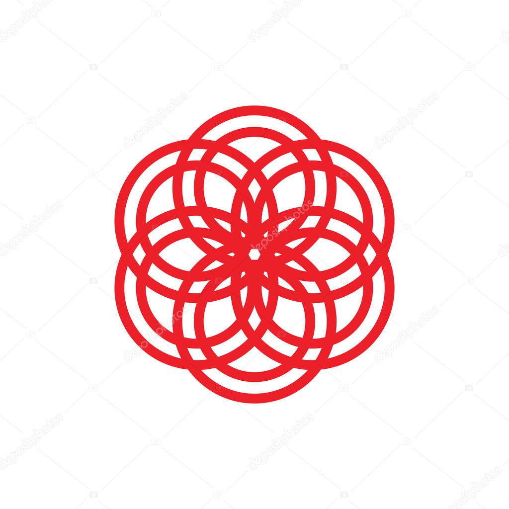 Red Flower logo design vector