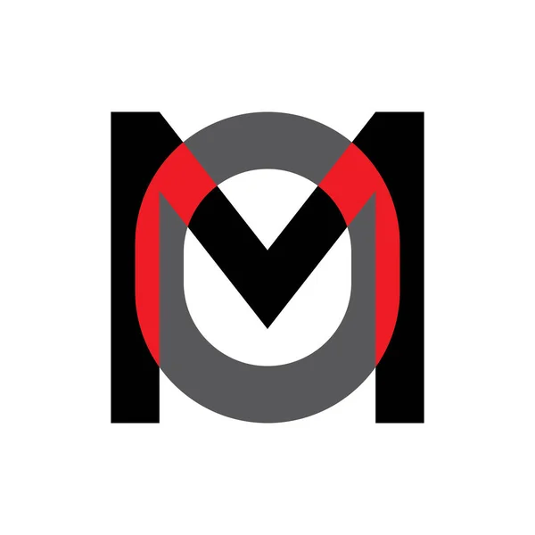 MoまたはOmの文字のロゴデザインベクトル — ストックベクタ