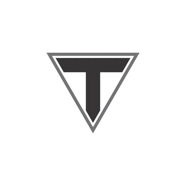 Driehoek met T letter logo design vector — Stockvector