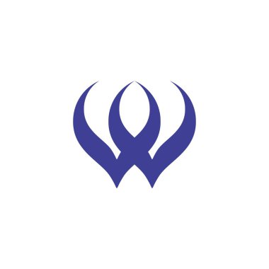 W harfi logo tasarım vektörü