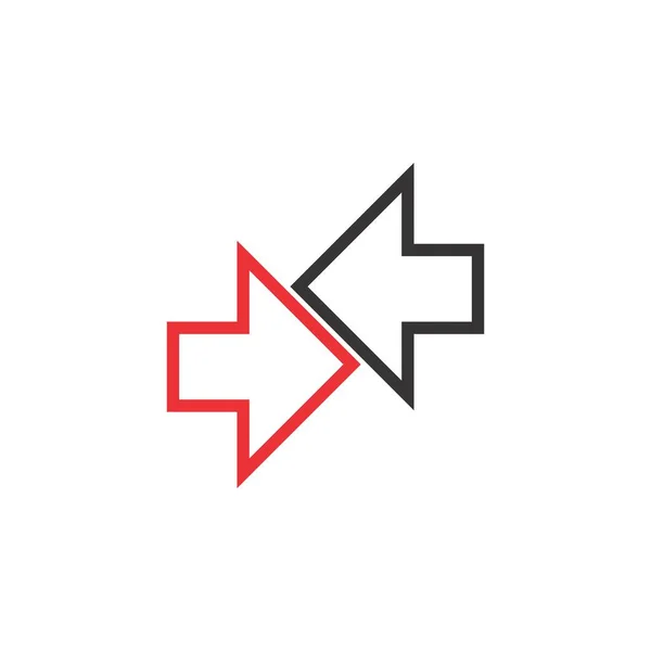 Wektor projektowania logo prawej i lewej strzałki — Wektor stockowy