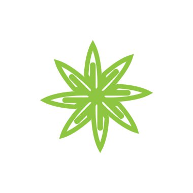 Yeşil çiçek logo tasarım vektörü