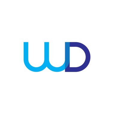 Wd harfi logo tasarım vektörü