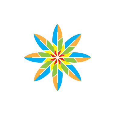 Çoklu Renkli Çiçek logo tasarım vektörü