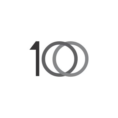 100 numara logo tasarım vektörü