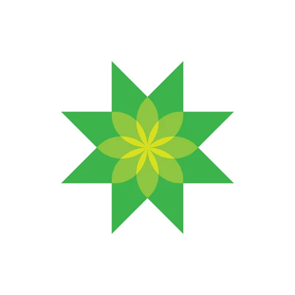 Groene Bloem Logo Ontwerp Vector — Stockvector