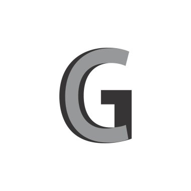 Cg veya Gc harf logo tasarım vektörü