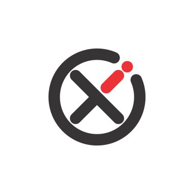 Ti harfi veya Cti harfi logo tasarım vektörü ile çember