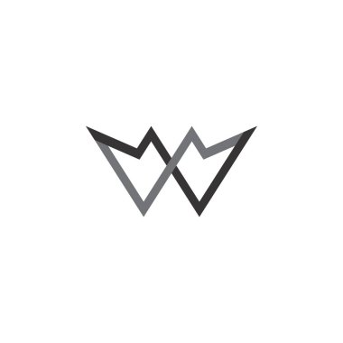 Wm harfi Crown logo tasarım vektörü