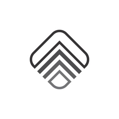 Up Arrow logo tasarım vektörüyle kare