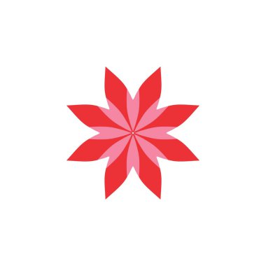 Kırmızı çiçek logosu tasarım vektörü