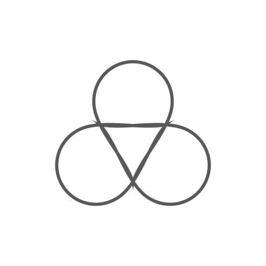 Üçlü Çember Logo Tasarım Vektörü