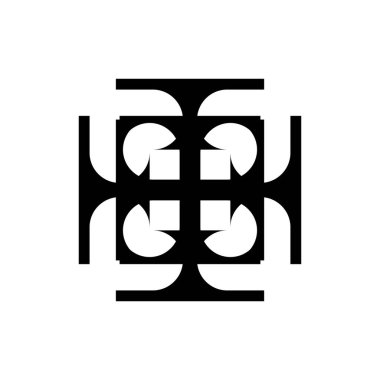 Dört T harfi dönüş logo tasarım vektörü