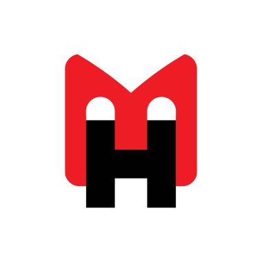 Mh veya Hm harf logo tasarım vektörü