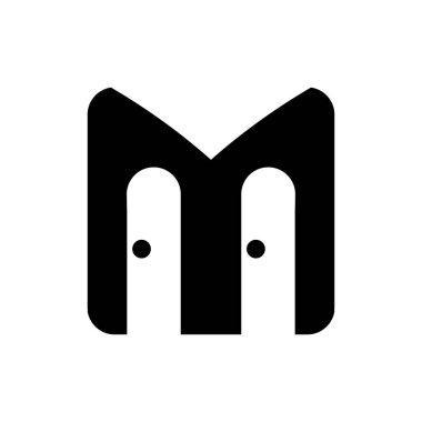 Door logo tasarım vektörlü M harfi